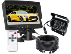 Monitor Para Coche De 7 Pulgadas, Cámara De Visión Trasera Resistente, 2 Canales, 4 Entradas De Vídeo.