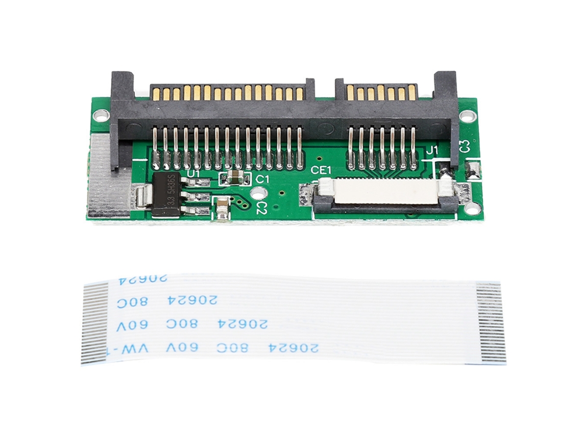 Tarjeta Adaptador Abs Meitk 1.8 Pulgadas Lif Para Sata 2.5 Pulgadas 24 Pines Con Cable Luz Dourada