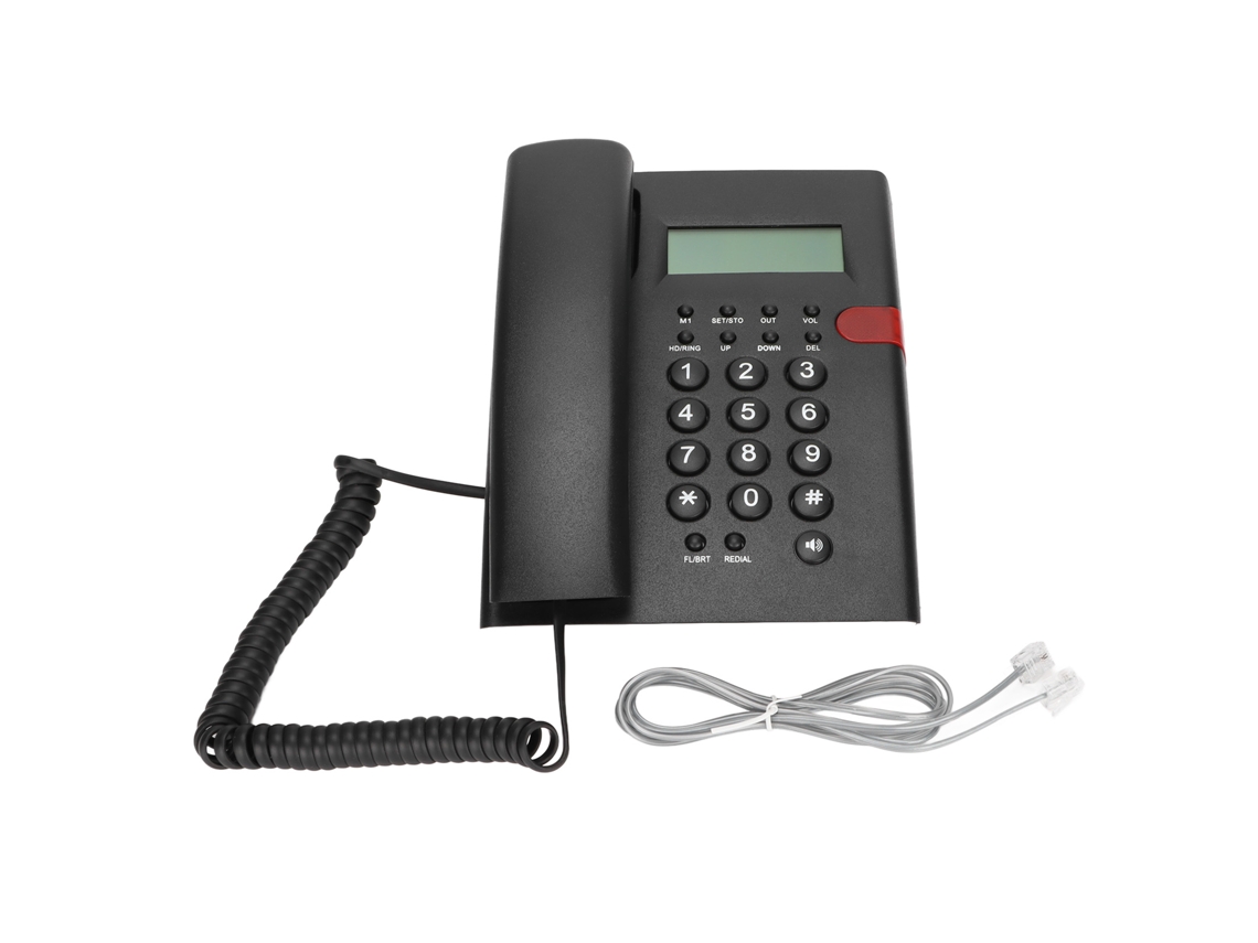 Teléfono fijo con cable 2026dn, antiinterferencias, con memoria de llamadas, para oficina, hotel y hogar, color negro.