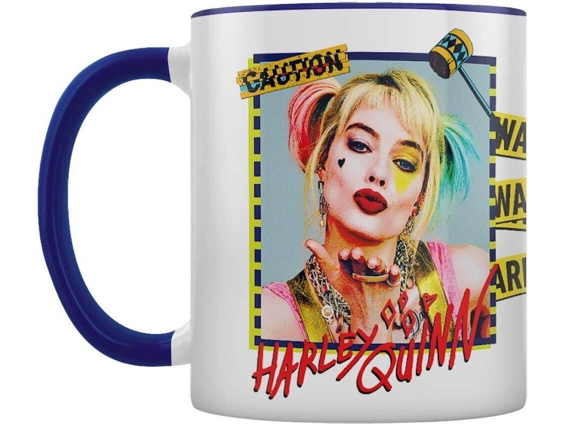 Taza PYRAMID Harley Quinn Warning Birds Of Prey - Aves De Presa Cerámica (315 ml)