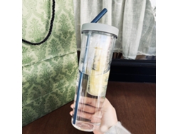 Vaso de vidrio de doble capa con animales de dibujos animados para uso doméstico (café, zumo, leche).