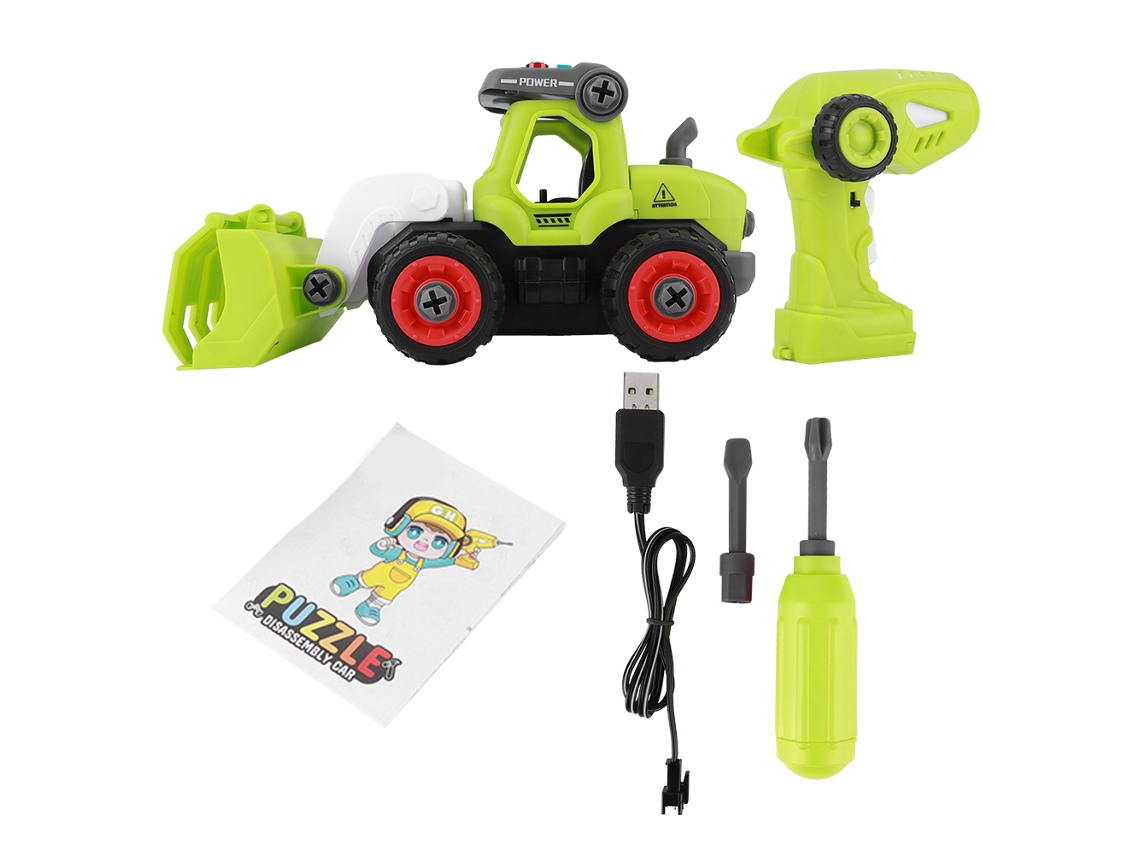 Ats-juguete De Coche De Ingeniería Diy Con Control Remoto 2.4ghz, Vehículo Eléctrico Con Luz Para Niños