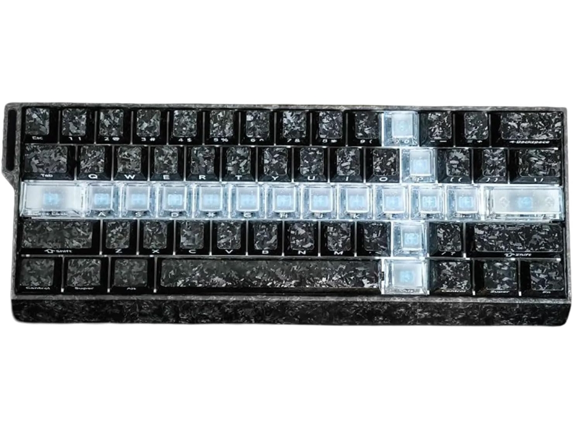 Teclados Mecánicos, Teclas, 19, Aspecto De Carbono, Transparentes, Resistentes Al Desgaste