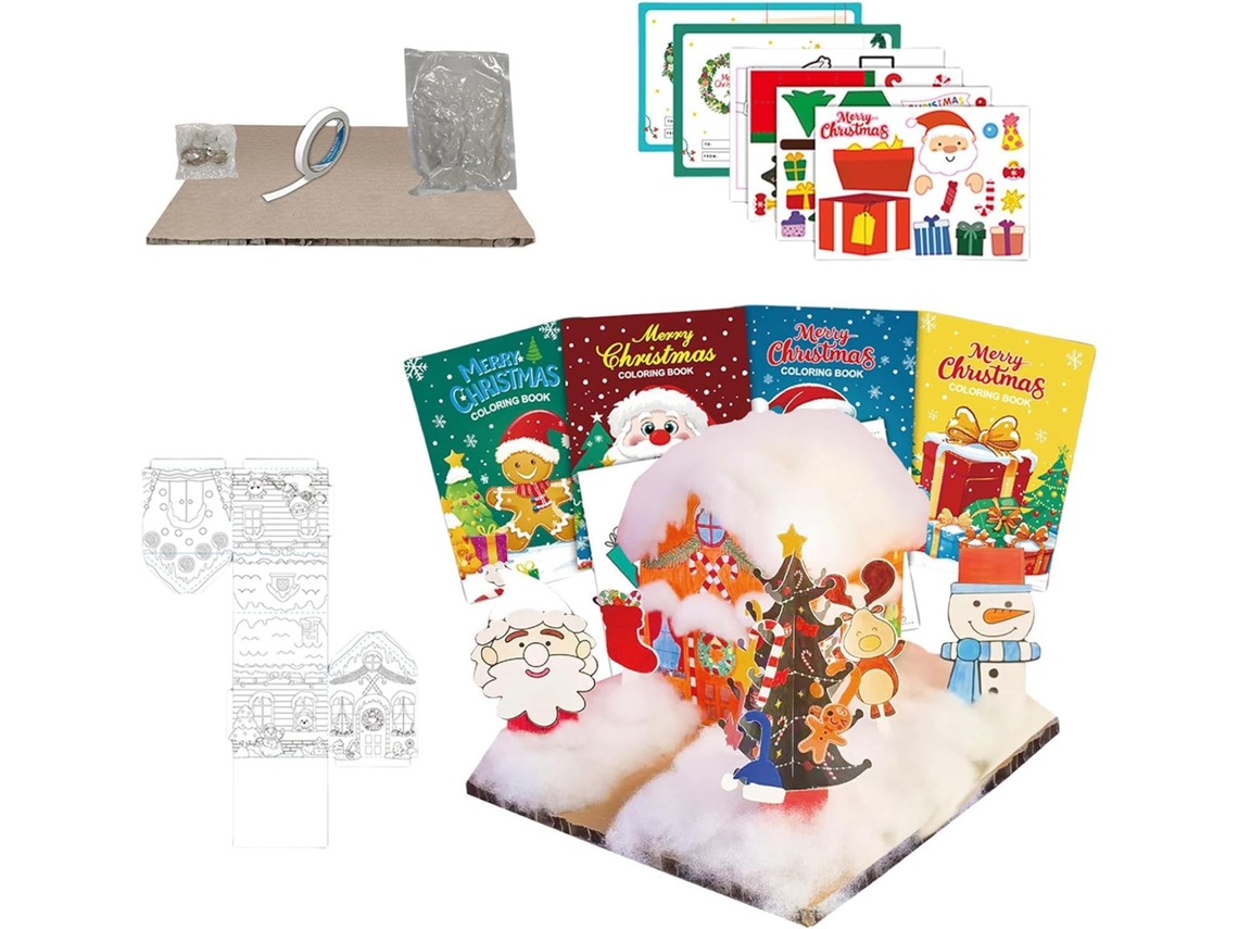 Kit De Manualidades Navideñas, Materiales Educativos Interactivos, Juego De Tarjetas Para Niños Y Adultos.