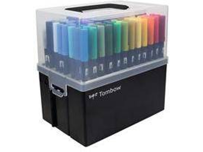 Caja/Maleta Expositora Con Marcador TOMBOW ABT Dual Brush Pen Colores Primarias (108 marcadores)
