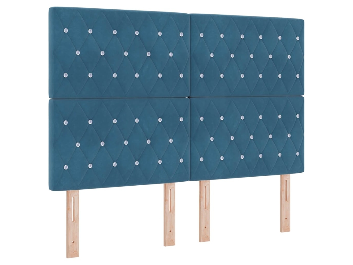 Maison Exclusive - Cabecero Azul Oscuro 144 Cm Terciopelo