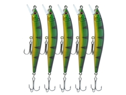 5 Piezas De Señuelos Artificiales Minnow Long Shot Con Triple Anzuelo Para Pesca 1