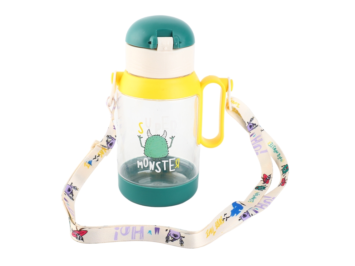Botella De Agua Infantil Con Pajita, 600 Ml, A Prueba De Fugas, Irrompible, Diseño De Dibujos Animados, Portátil Para El Hogar, La Escuela Y Los Viajes.