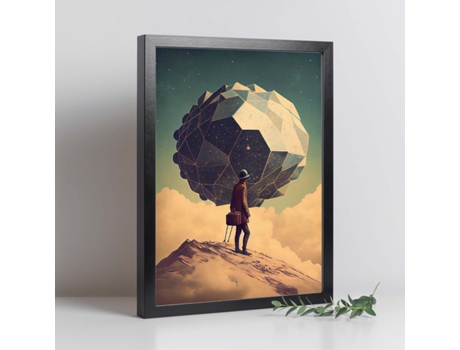 NACNIC Poster Ángel En Estilo Surrealismo Cinematográfico Ilustraciones y Grabados de Historieta Abstracta y Artística A4 Marcos Negros