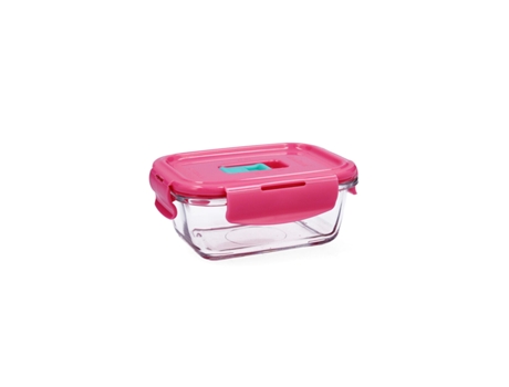 Fiambrera Hermética LUMINARC Pure Box Holy Rectangular Fucsia Vidrio 380 ml