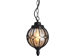 Farol Colgante Para Exteriores – Lámpara De Techo Colgante Impermeable Con Globo De Cristal – Iluminación Posmoderna (negra)
