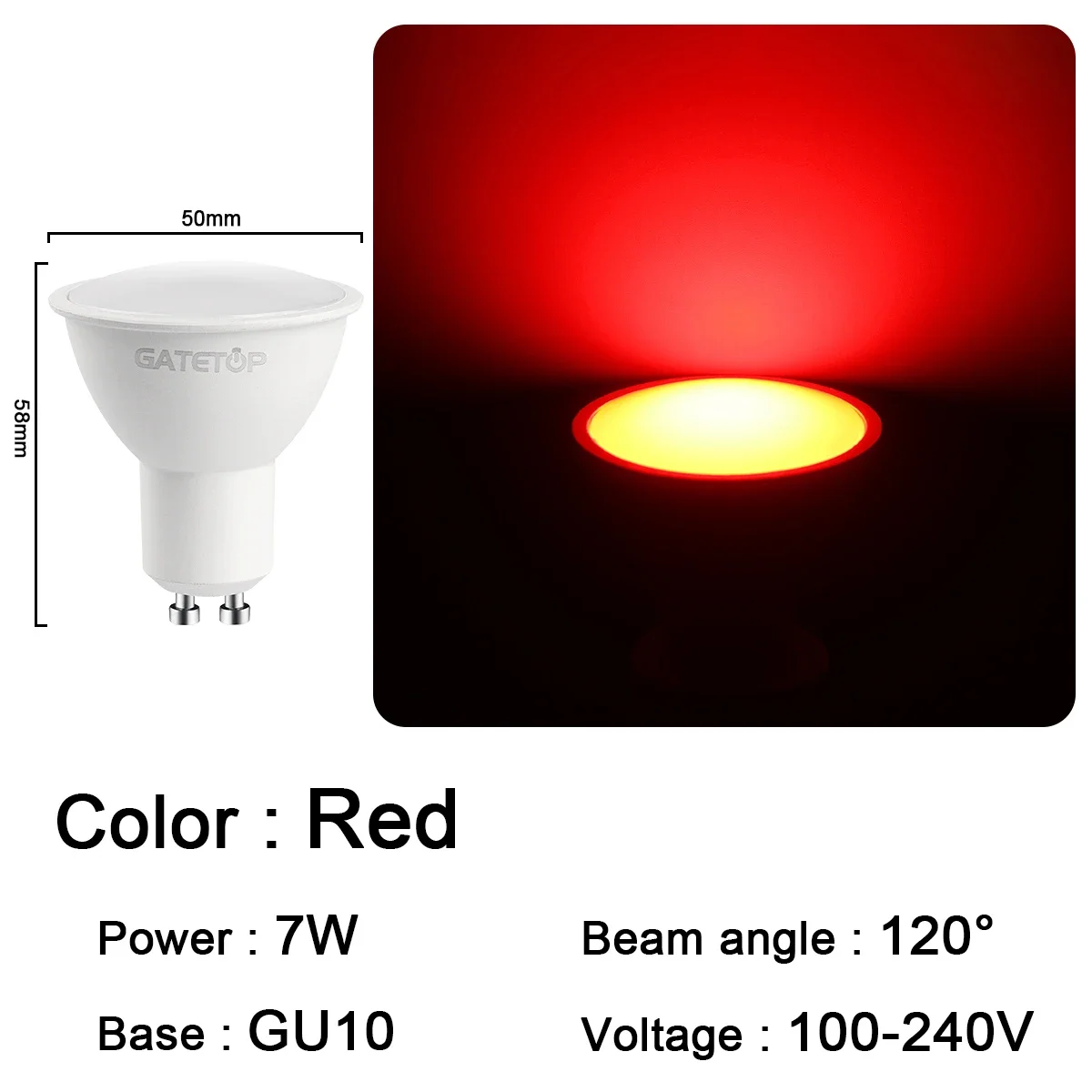 Bombillas Led (gu10 Rojas, 16 Unidades), Ideales Para Celebraciones Festivas, Karaokes, Bares Y Escaparates.