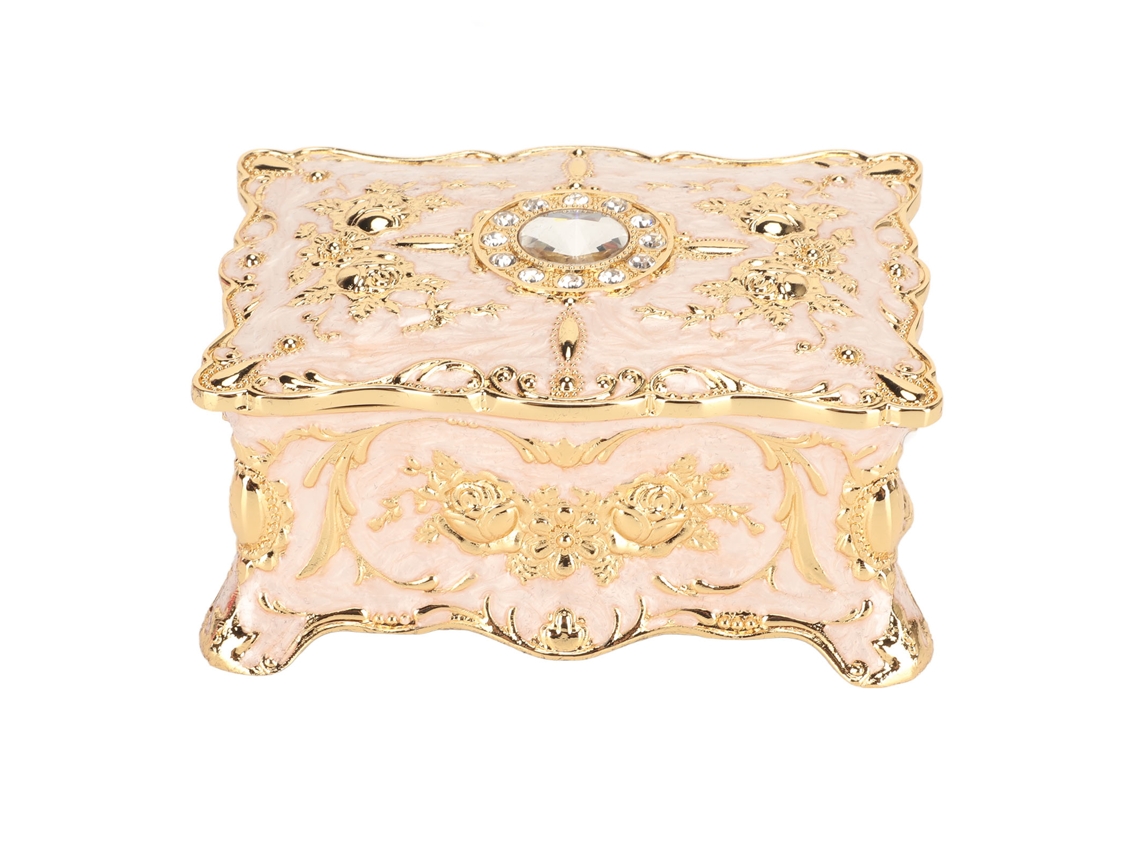 Joyero rectangular para guardar joyas y decoración antigua