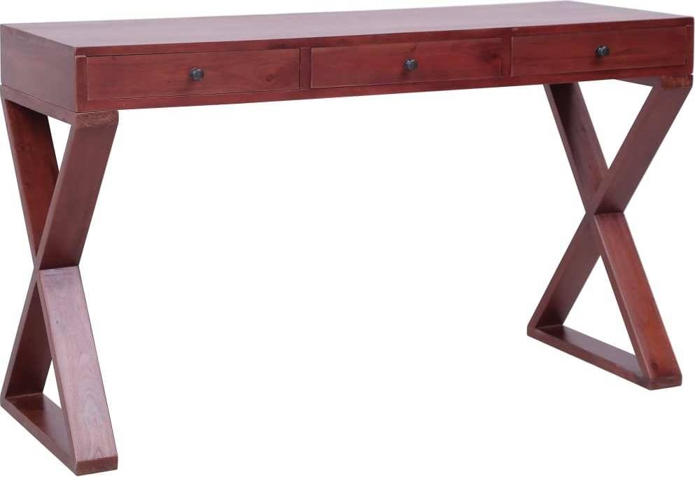 Vidaxl Madera Maciza caoba escritorio ordenador mobiliario elegante moderno duradero resistente funcional 132x47x77cm de 132x47x77 marron