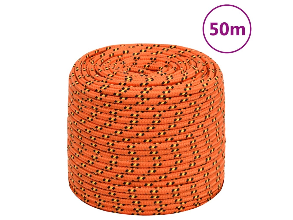 Cuerda De Barco Polipropileno Naranja 10 Mm 50 M