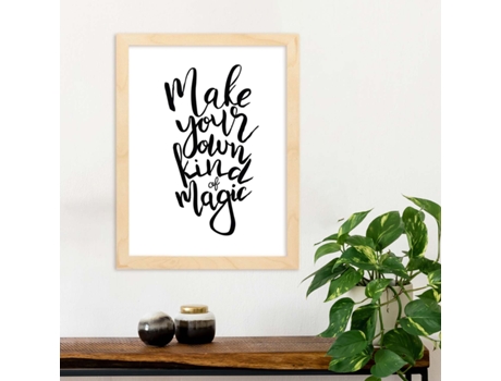 Póster NACNIC con Mensajes Felices en Blanco y Negro. 'Haz Tu Propia Magia'
