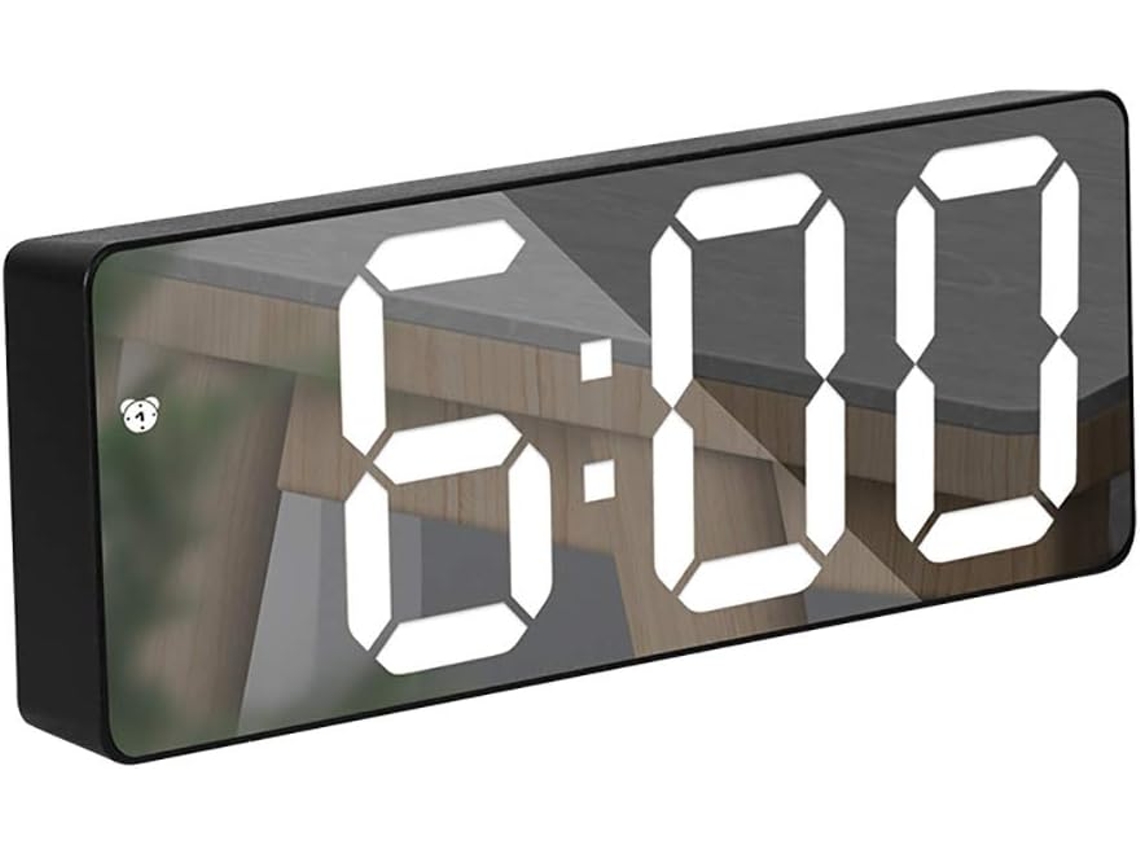 Reloj despertador digital, pantalla LED, función de repetición, control por voz, ideal para oficina y mesita de noche. Nicecee