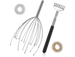 Masajeador De Cabeza Con 20 Dedos Y Raspador De Espalda, Kit Con Masajeador De Dedos Para Relajación Y Circulación.