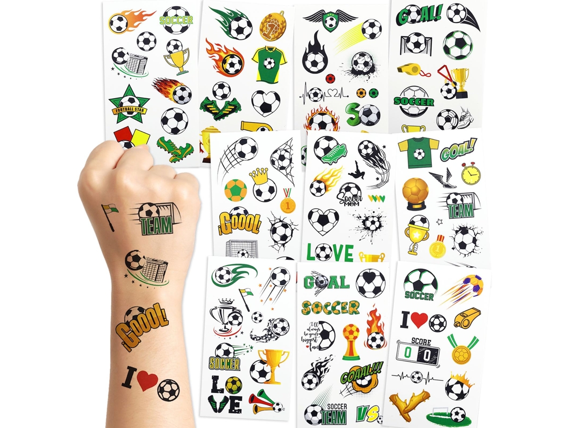 Tatuajes Temporales De Fútbol Infantiles, 30 Unidades Precortados. Detalles Para Fiestas, Decoración De Cumpleaños, Para Niños Y Niñas