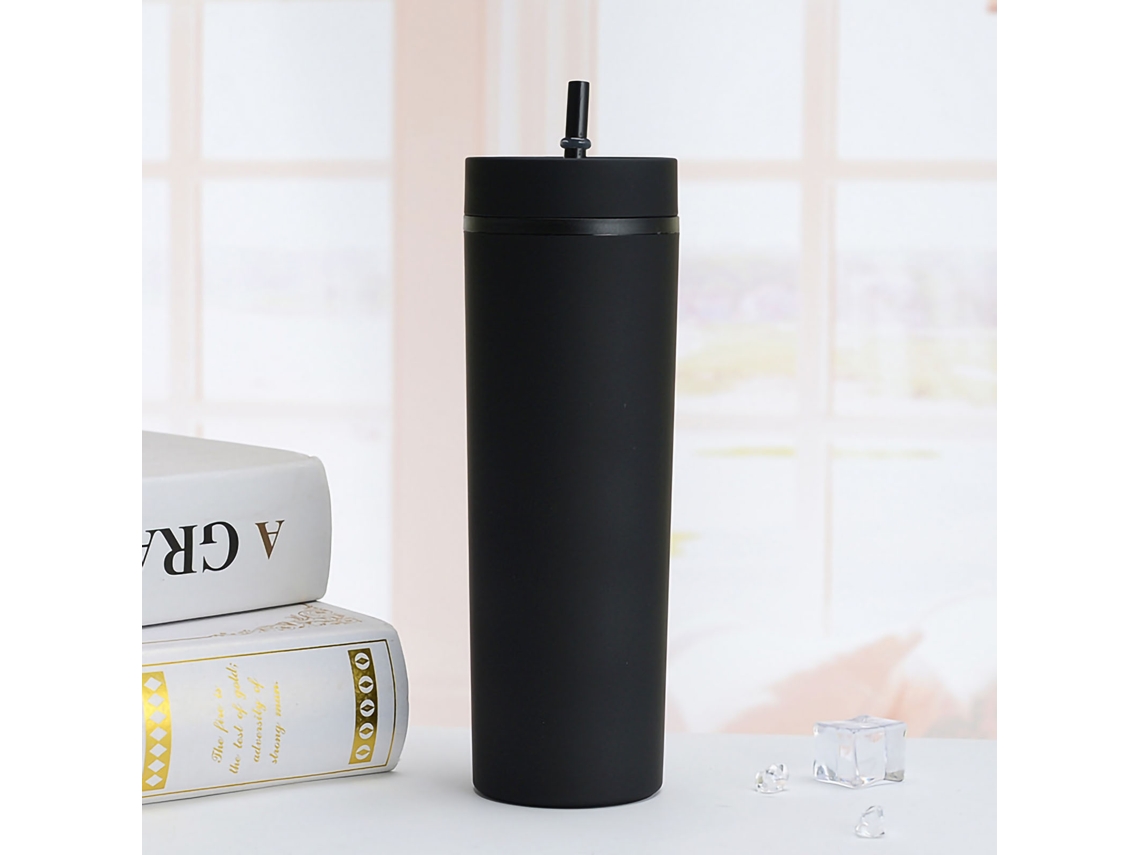 Vaso de plástico colorido de 16 oz con pajita grande KOFIHETY