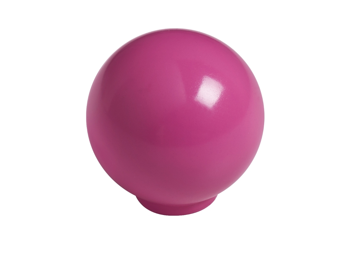 Pomo Para Muebles De Abs Esférico 29 Mm De Diámetro Magenta Brillante Paquete De 50 Piezas