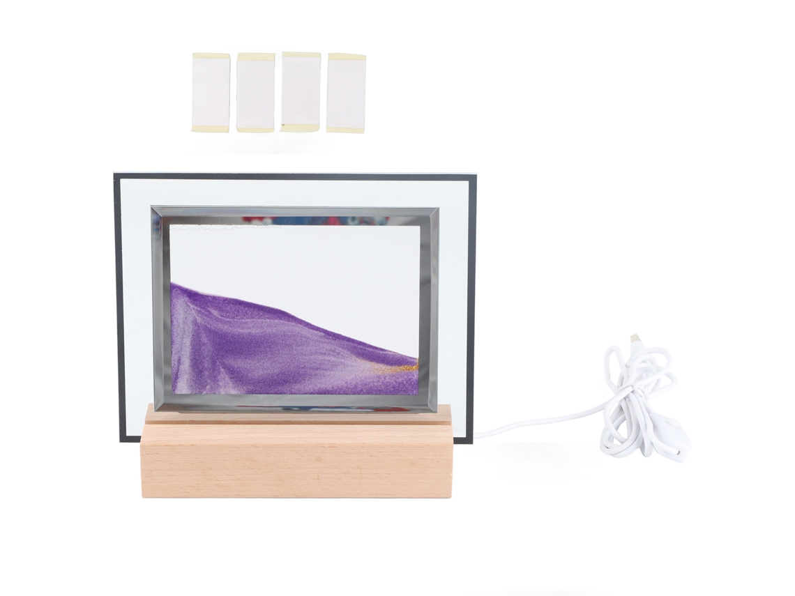 2026-lámpara De Arena Móvil 3d Dinámica Con Led Cuadrada Luz Nocturna Arte Relaxante Para Hogar Oficina Usb