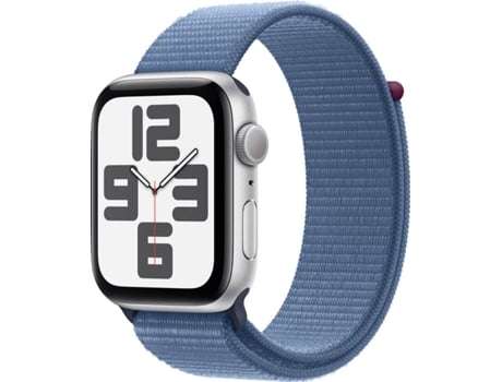 APPLE Watch SE GPS 44 mm Plata con Loop Deportiva Azul-Invierno