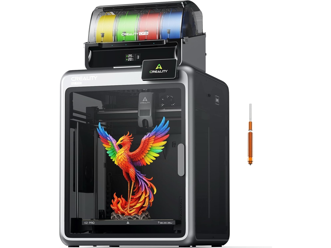 Impresora 3d Creality K2 Pro Combo, Multicolor Cfs, Velocidad Máxima De 600 Mm/s, Cámara Dual Ia, Nivelación Automática, Gran Volumen 300x300x300 Mm