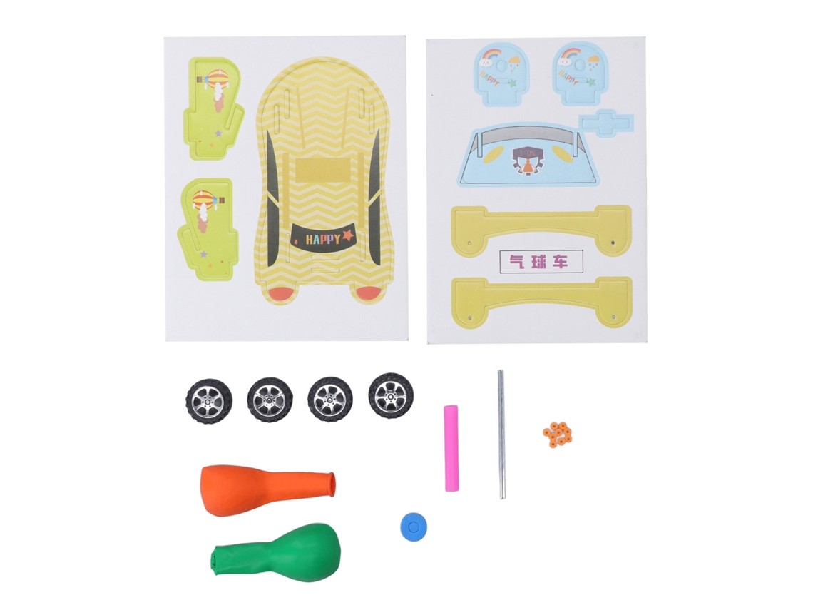 Coche Aerodinámico De Madera Con Forma De Globo Para Niños - Juguete Educativo - Experimento Manual
