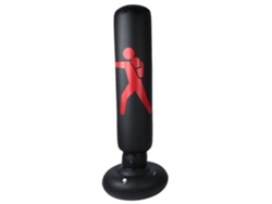 Saco De Boxeo Plegable Para Fitness, 160 Cm, Para Adultos Y Niños, Tipo Columna, De Pvc Negro.