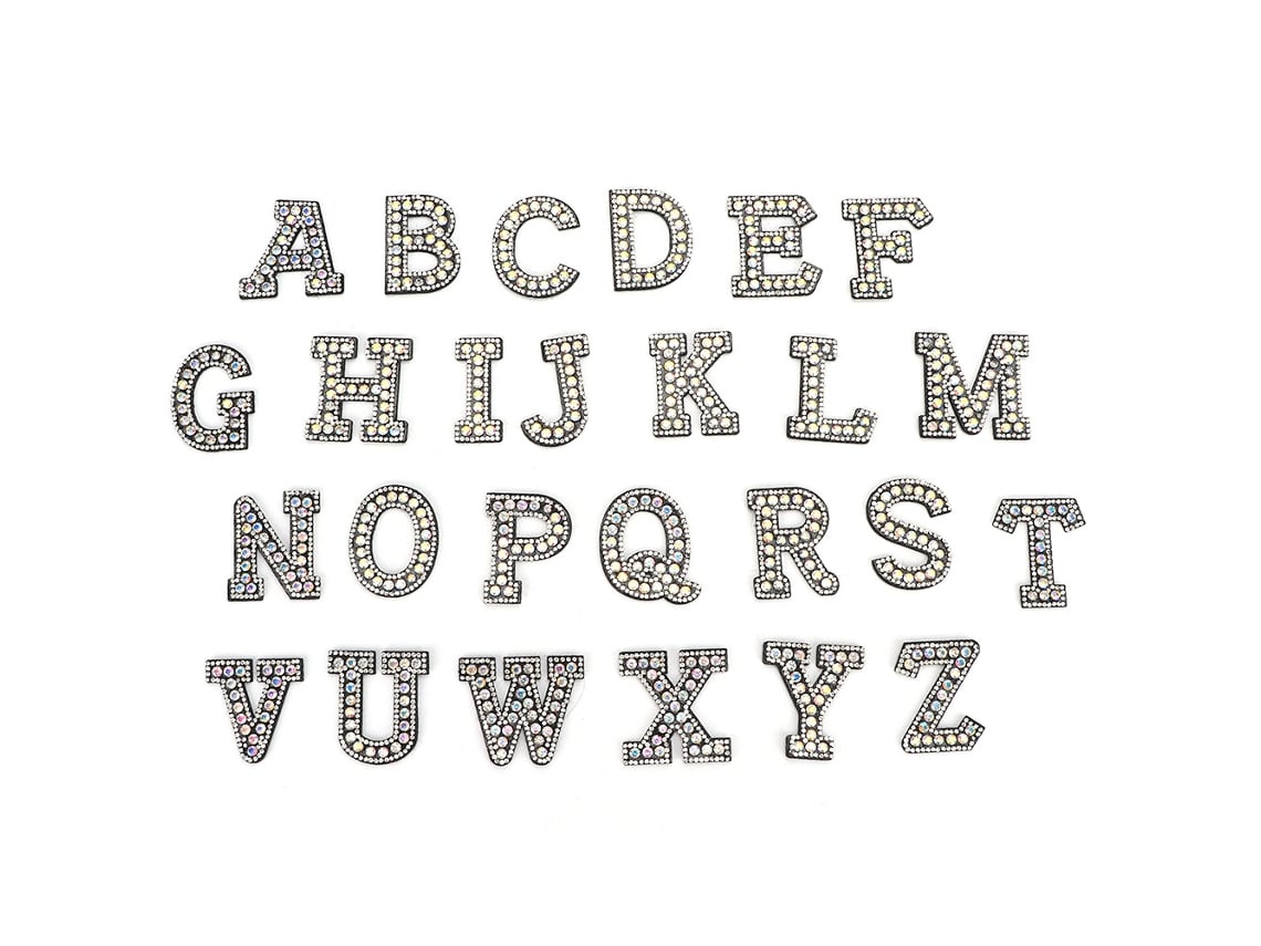 Letras de cristal esmaltadas, 26 piezas
