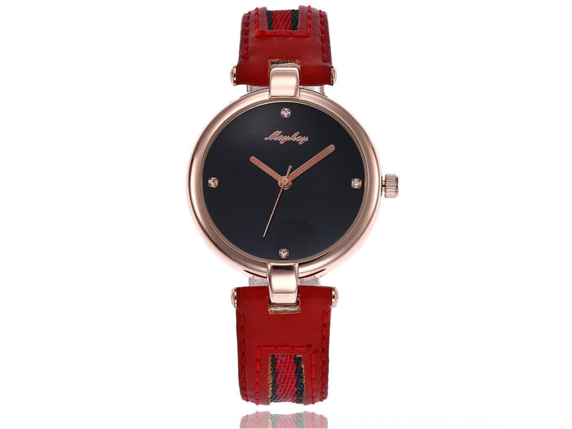 Reloj De Pulsera De Acero Inoxidable Para Mujer Con Brazalete De Moda (rosa)