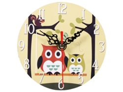 Reloj de pared redondo antiguo con diseño creativo de búho vintage para decoración del hogar y la oficina.