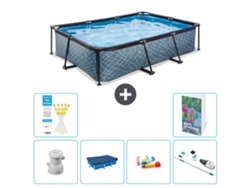 Exit-toys Piscina Exit Retangular - Efeito Pedra - 300x200x65 Cm - 7-peças S242