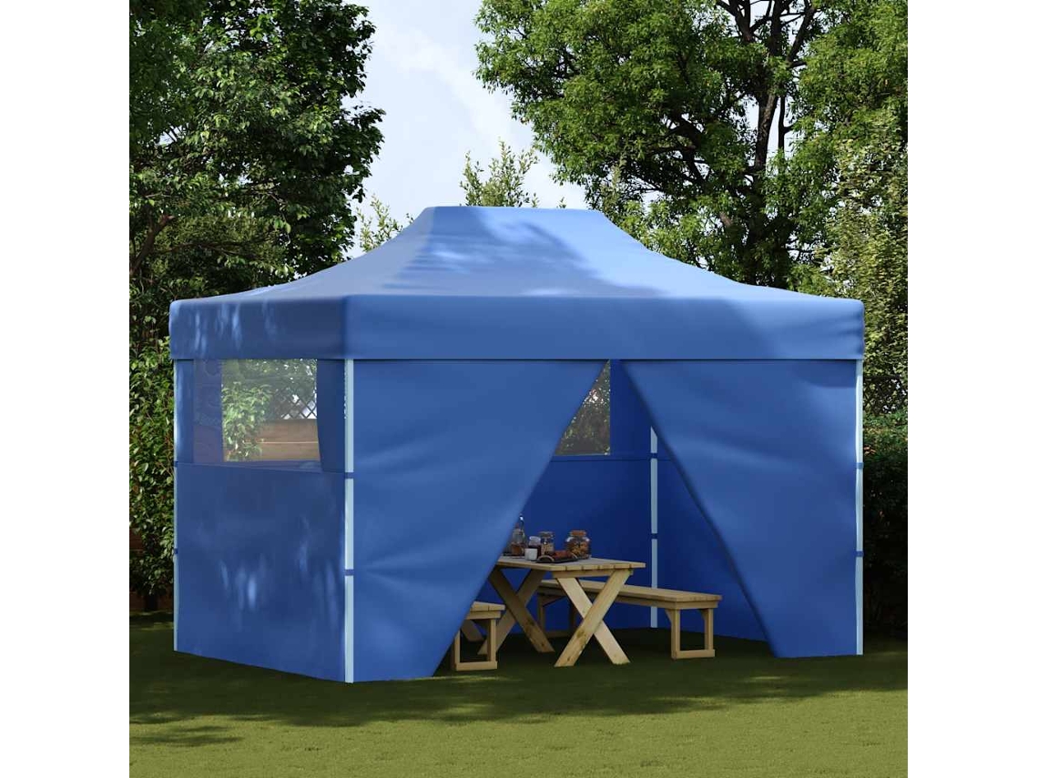 Carpa Pleglable Pop-up Con 4 Paredes 3x4,5 M Azul