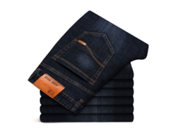 Pantalones Vaqueros De Verano Para Hombre, Ajustados, De Talle Alto, Pierna Ancha Y Corte Recto, De Algodón Negro.