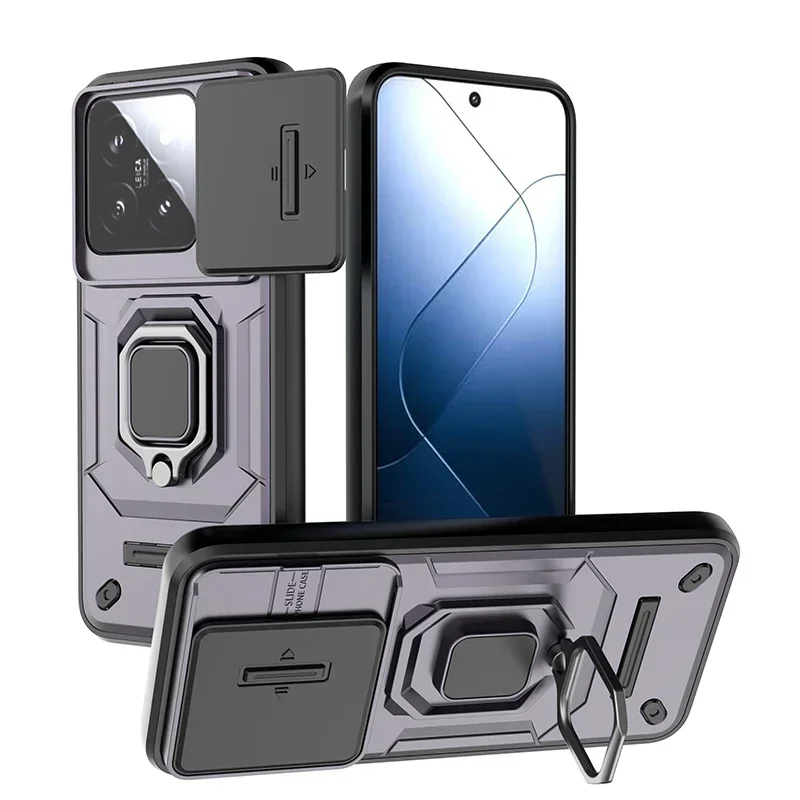 (morado, Oneplus 12r) Elegante Funda Con Soporte Magnético De Anillo Y Cubierta Deslizante Para La Cámara.