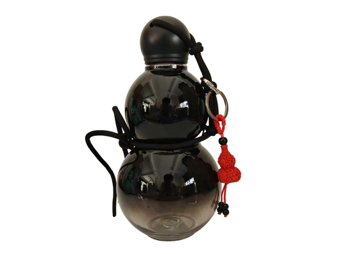 Botella De Agua Deportiva Estilo Calabaza China, Botella De Agua De Viaje Para Gimnasio, Camping, Senderismo, Negra Rosewell