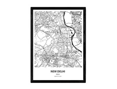 Poster NACNIC Mapa de New Delhi India (A3)