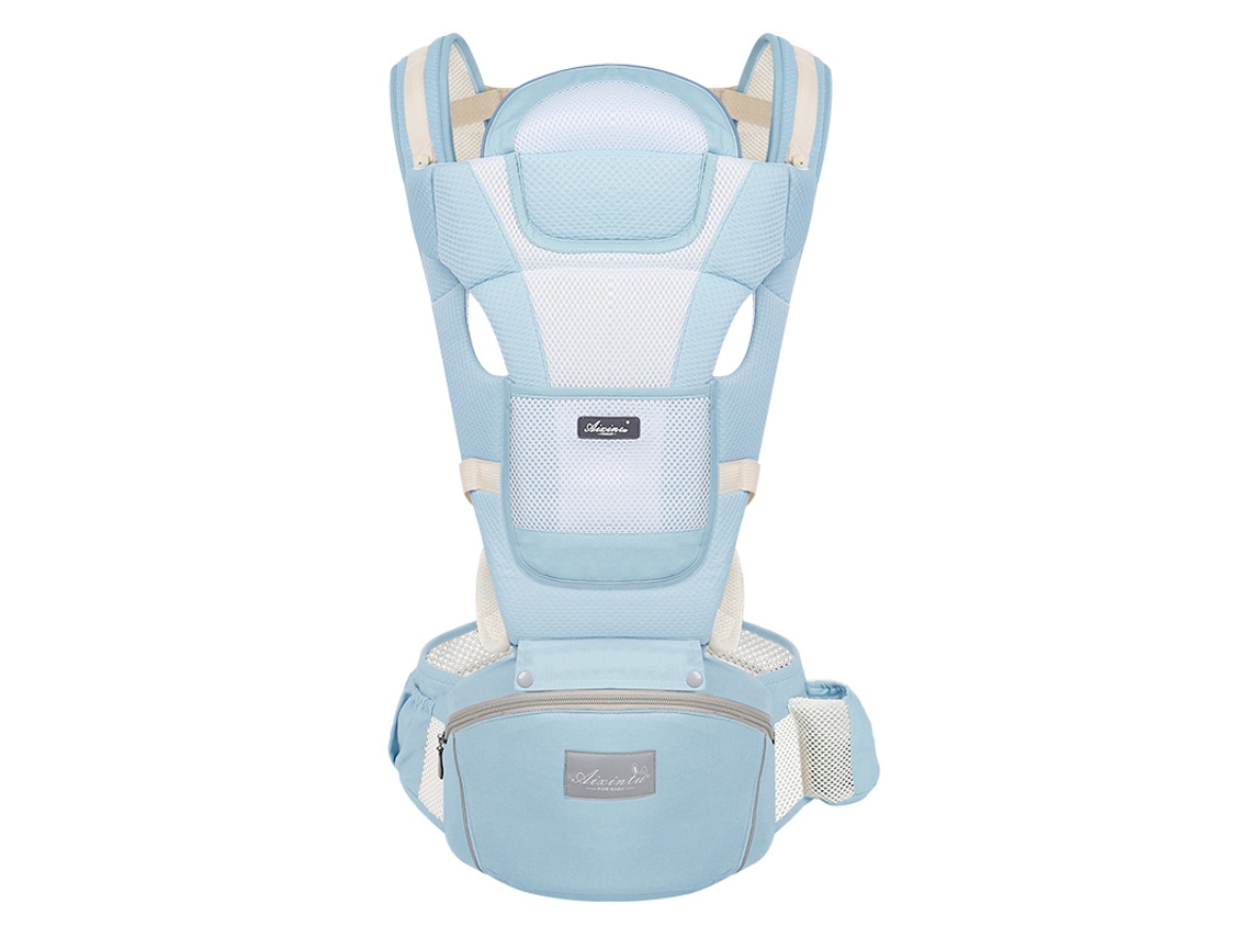 Portabebés ergonómico y transpirable con asiento de cadera para bebés de 0 a 36 meses, azul Digitallab