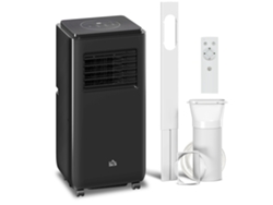Aire acondicionado portátil de 950 W, 5 modos, 3 velocidades, ABS, acero, 70 cm, negro.