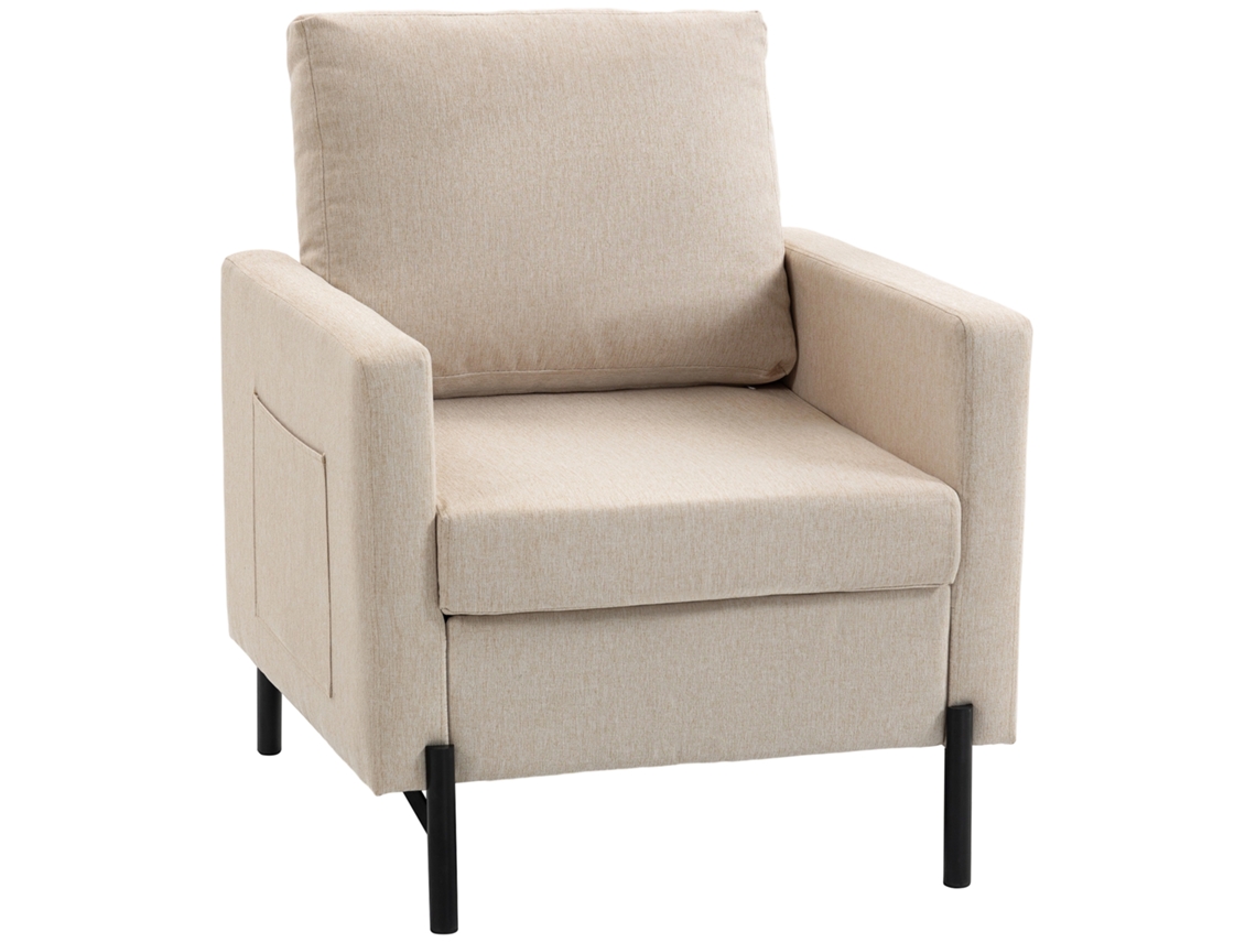 Sillón Salón, 1 Plaza, Accesorios, Robusto, 77x73x87cm, Beige