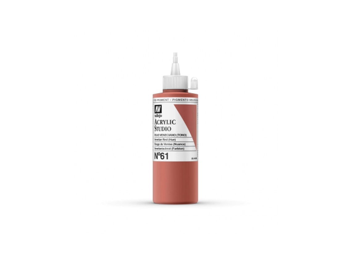 Pintura Acrilica Vallejo Studio 200 Ml (61 Rojo Veneciano)