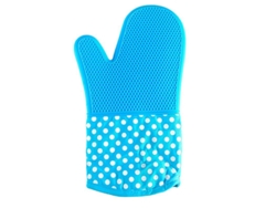 2026-luvas De Silicone Curtas Com Design Floral Resistentes Ao Calor Da Cozinha De 13 Polegadas (azuis)