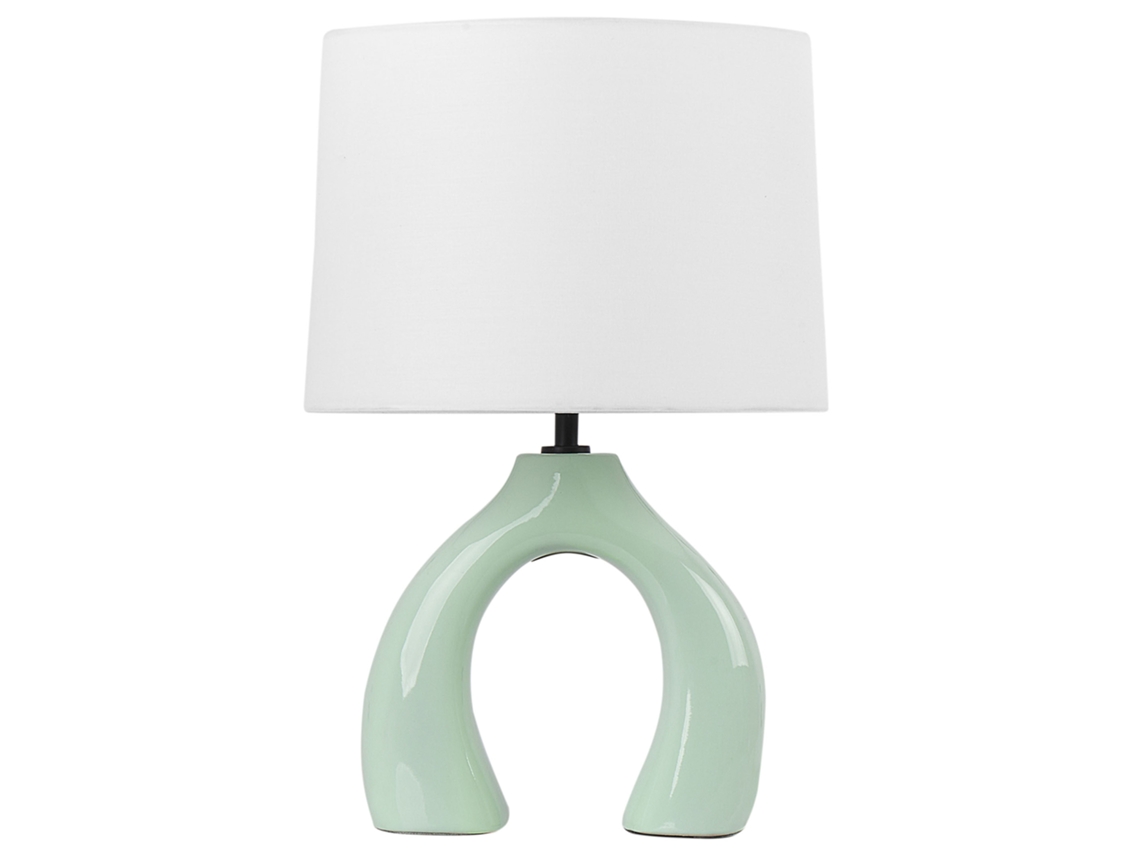 Lámpara de mesa BELIANI Abbie de Cerámica Verde 28x28x43