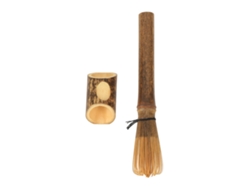 Soporte de bambú para remover té matcha para acampar