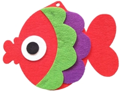 Pez Fieltro Decoración HEAN Rojo