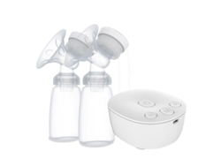 Extractor De Leche Eléctrico Usb De Doble Tetina Con Biberón Y Almohadilla De Calor/frío (blanco), Sin Bpa