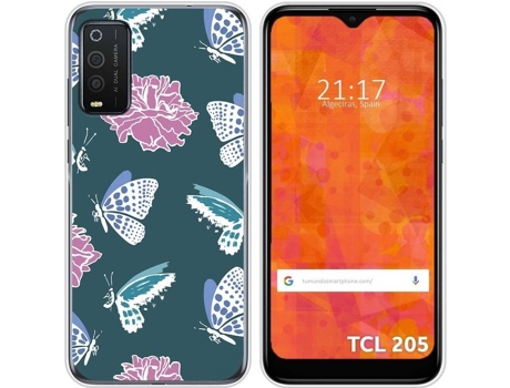 Carcasa TCL 205 TUMUNDOSMARTPHONE Dibujos Transparente Flores 10 Multicolor