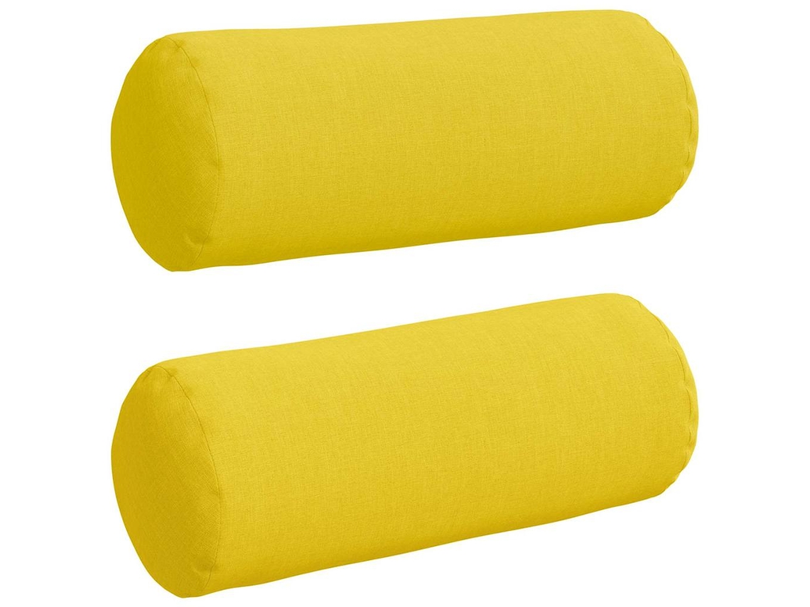 Cojines de apoyo, 2 unidades, color amarillo claro, Ø 15 x 40 cm, tela HARLANV1